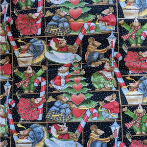 Vintage Daisy Kingdom "Celebrate Your Socks Off Allover Squares" Fabric 44" BTY